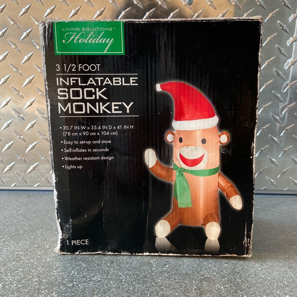 3 1/2 Foot Inflatable Sock Monkey